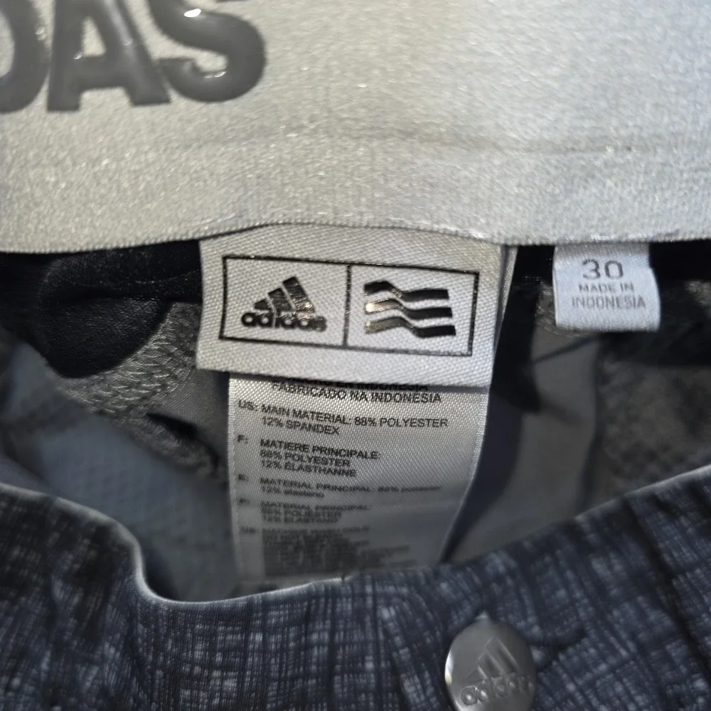 Adidas Ultimate365 Shorts Men's 30 Black Gray Grid Pattern Golf Stretch BC2549